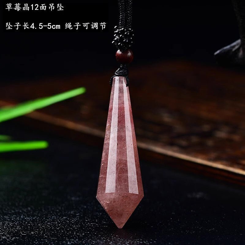 Natural Pink Yellow White Purple Amethyst Opal Hexagonal Prism Pendulum Crystal Stone Pendant for Women Men Reiki Healing Jewelry Gift - CN Heal Vibe