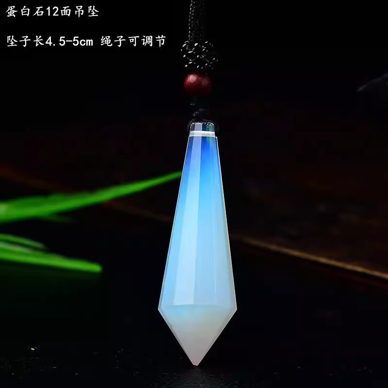 Natural Pink Yellow White Purple Amethyst Opal Hexagonal Prism Pendulum Crystal Stone Pendant for Women Men Reiki Healing Jewelry Gift - CN Heal Vibe