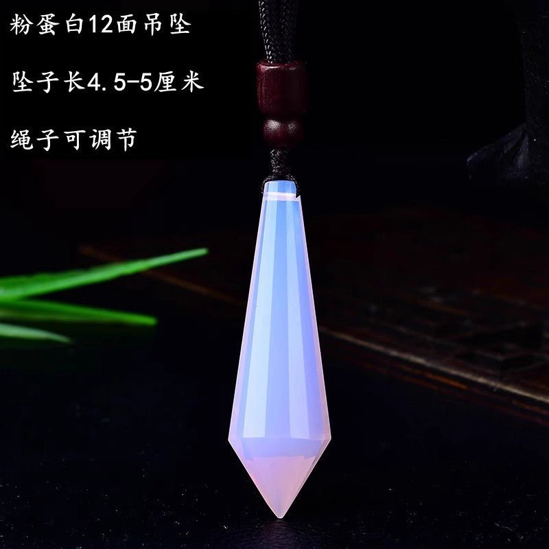 Natural Pink Yellow White Purple Amethyst Opal Hexagonal Prism Pendulum Crystal Stone Pendant for Women Men Reiki Healing Jewelry Gift - CN Heal Vibe
