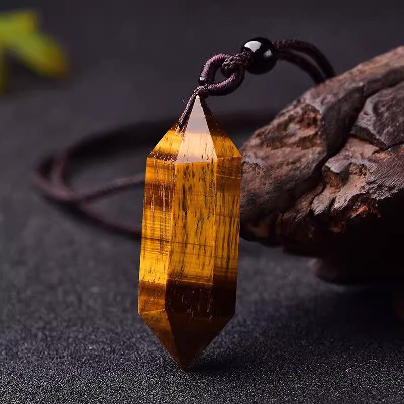 Natural Pink Yellow White Purple Amethyst Opal Hexagonal Prism Pendulum Crystal Stone Pendant for Women Men Reiki Healing Jewelry Gift - CN Heal Vibe