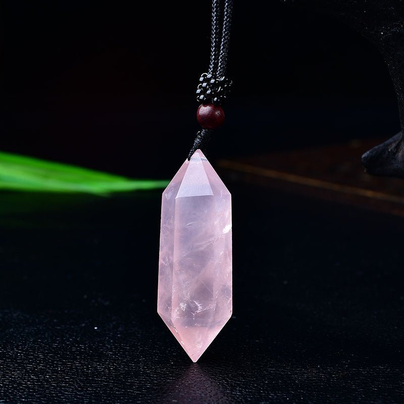 Natural Pink Yellow White Purple Amethyst Opal Hexagonal Prism Pendulum Crystal Stone Pendant for Women Men Reiki Healing Jewelry Gift - CN Heal Vibe