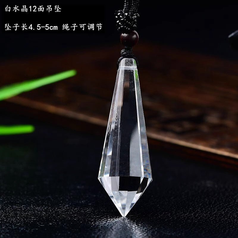 Natural Pink Yellow White Purple Amethyst Opal Hexagonal Prism Pendulum Crystal Stone Pendant for Women Men Reiki Healing Jewelry Gift - CN Heal Vibe