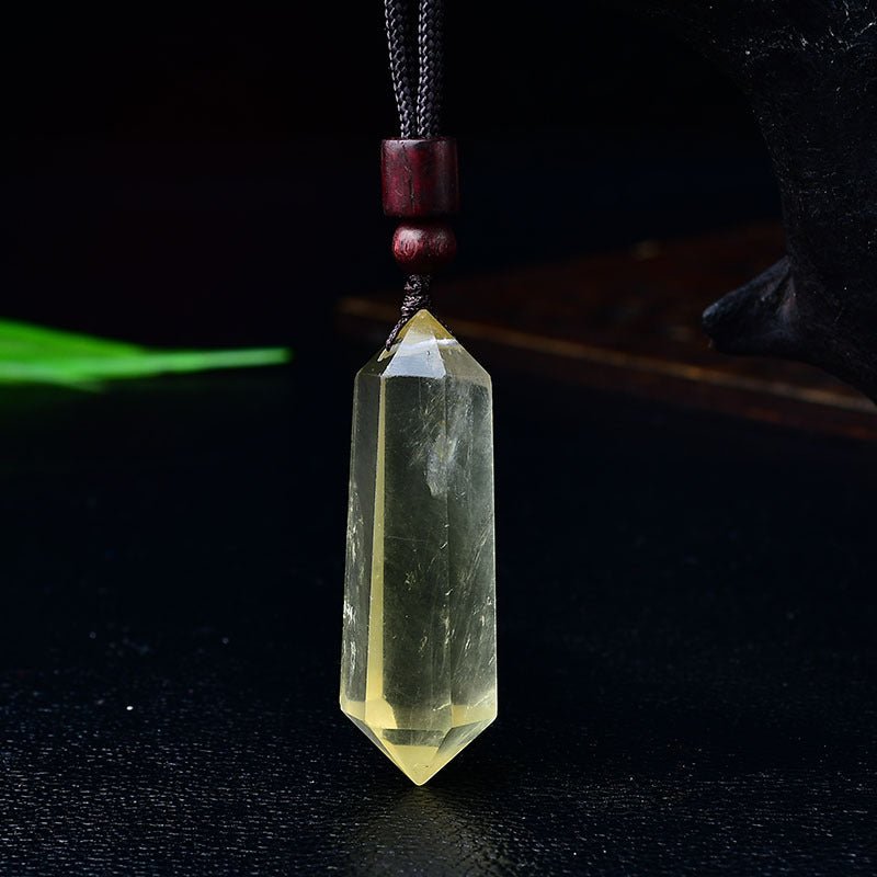 Natural Pink Yellow White Purple Amethyst Opal Hexagonal Prism Pendulum Crystal Stone Pendant for Women Men Reiki Healing Jewelry Gift - CN Heal Vibe