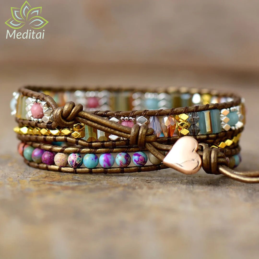 Natural Stone Amethyst Multi - layer Braided Bracelet Women's Jewelry Fashion Accessories for Her Gift - CN Heal Vibe