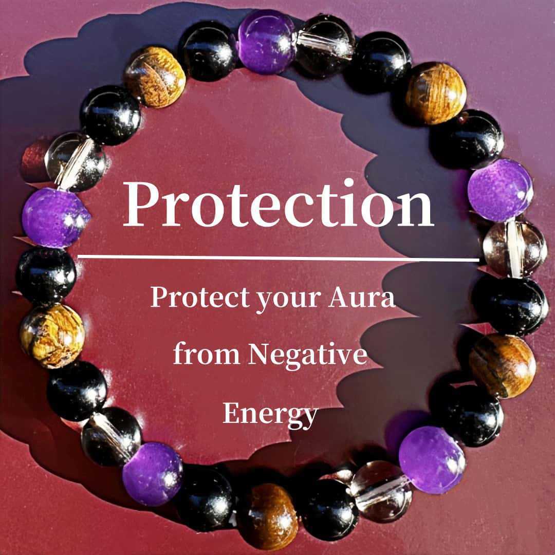 Natural Tiger Eye Stone & Amethyst Bracelet for Women Men Adjustable Beaded Jewelry Gift for Her Him, Trendy Boho Energy Stone Bracelets, Yoga Meditation Accessories, Unique Handmade Beaded Bracelet, - CN Heal Vibe