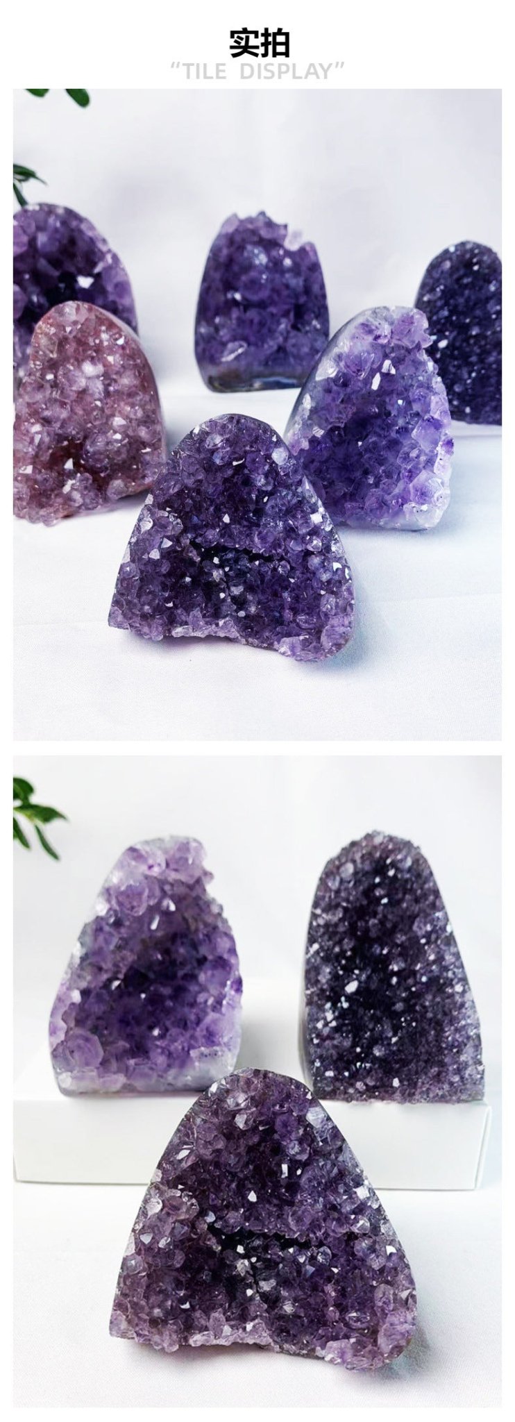 Natural Uruguay Amethyst Geode Cluster Crystal Ornament Home Office Decoration Reiki Healing Stone Feng Shui Amethyst Cluster Decor - CN Heal Vibe