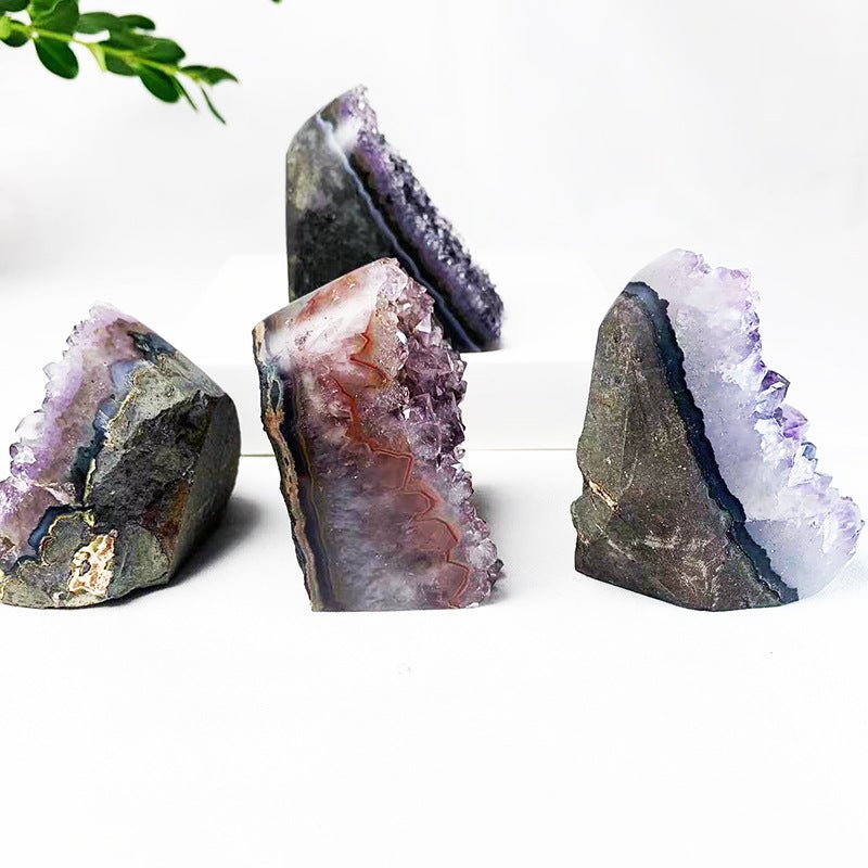 Natural Uruguay Amethyst Geode Cluster Crystal Ornament Home Office Decoration Reiki Healing Stone Feng Shui Amethyst Cluster Decor - CN Heal Vibe
