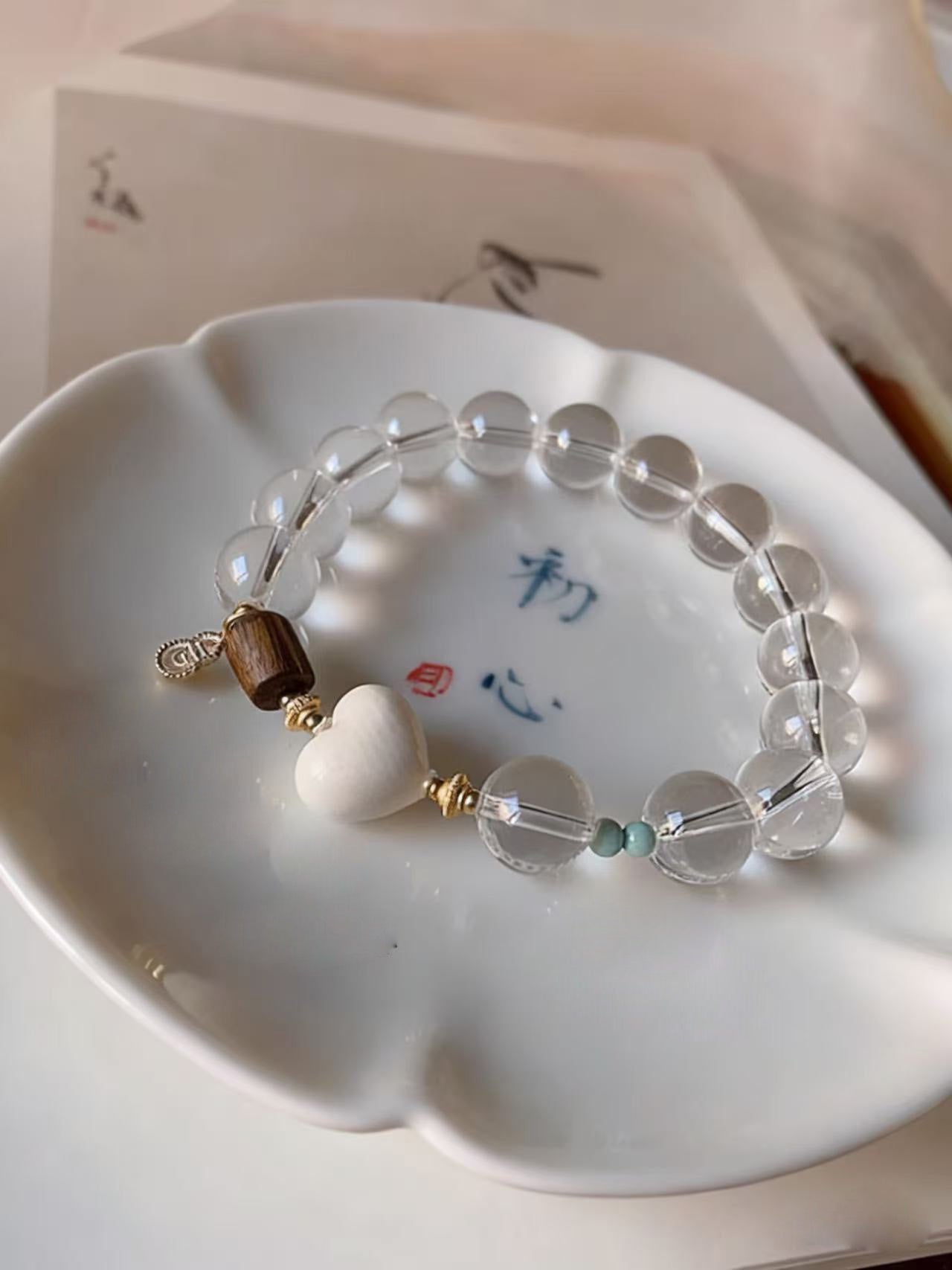 Natural White Crystal Bracelet for Women Agarwood Wealth - Attracting Multi - Treasure Bracelet - CN Heal Vibe