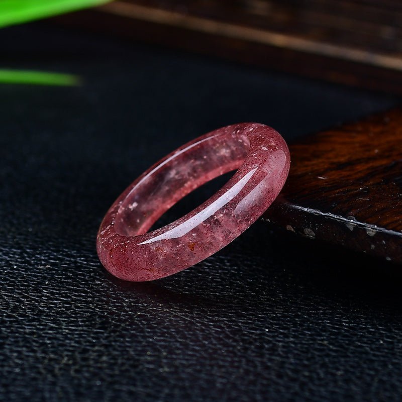 Natural White Pink Amethyst Raw Stone Ring with Agate Jade for Men Women Jewelry Accessories Gift for Her Him - CN Heal Vibe