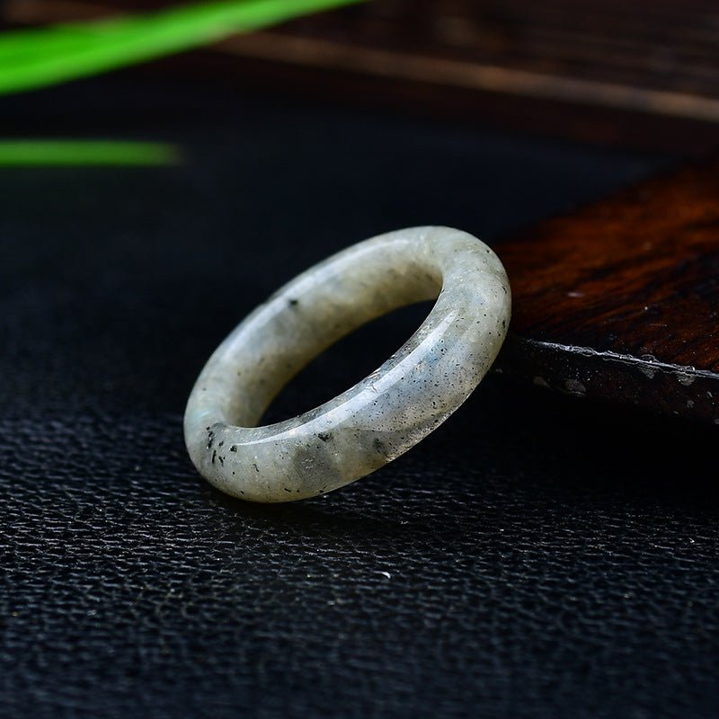 Natural White Pink Amethyst Raw Stone Ring with Agate Jade for Men Women Jewelry Accessories Gift for Her Him - CN Heal Vibe