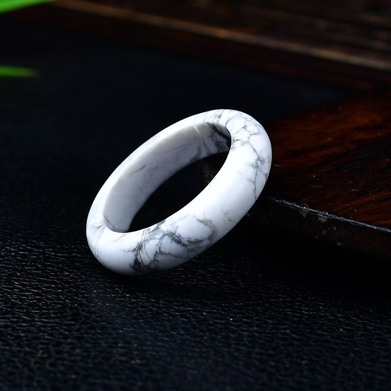 Natural White Pink Amethyst Raw Stone Ring with Agate Jade for Men Women Jewelry Accessories Gift for Her Him - CN Heal Vibe