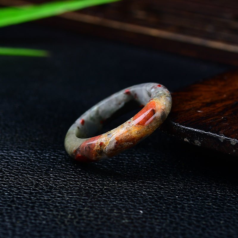 Natural White Pink Amethyst Raw Stone Ring with Agate Jade for Men Women Jewelry Accessories Gift for Her Him - CN Heal Vibe