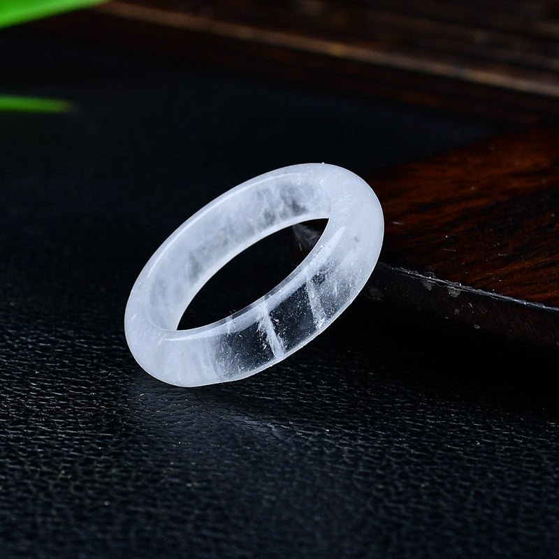 Natural White Pink Amethyst Raw Stone Ring with Agate Jade for Men Women Jewelry Accessories Gift for Her Him - CN Heal Vibe