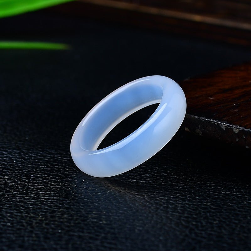 Natural White Pink Amethyst Raw Stone Ring with Agate Jade for Men Women Jewelry Accessories Gift for Her Him - CN Heal Vibe