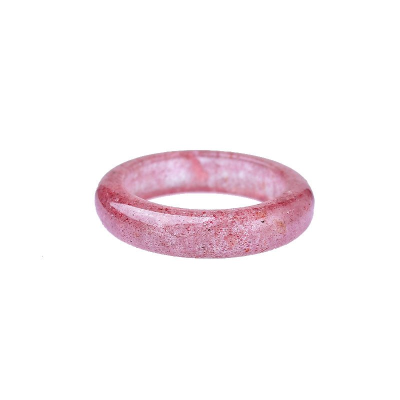 Natural White Pink Amethyst Raw Stone Ring with Agate Jade for Men Women Jewelry Accessories Gift for Her Him - CN Heal Vibe