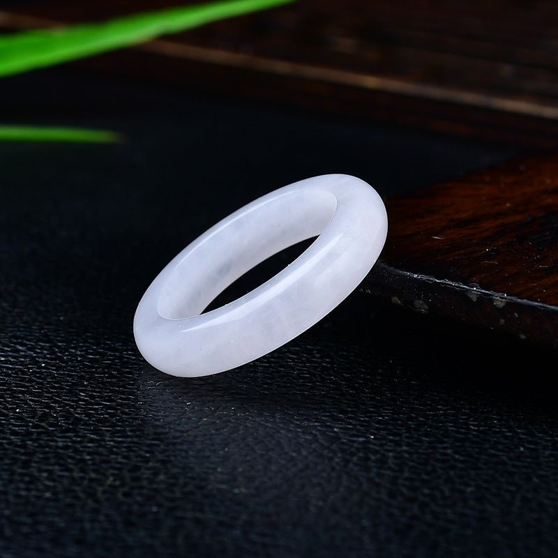 Natural White Pink Amethyst Raw Stone Ring with Agate Jade for Men Women Jewelry Accessories Gift for Her Him - CN Heal Vibe