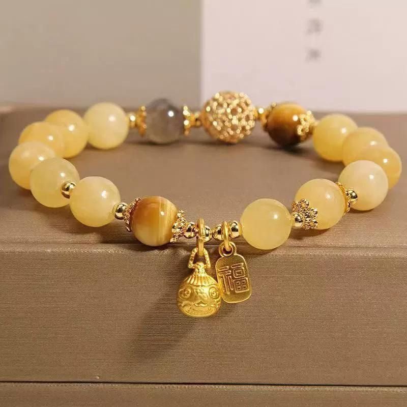New Style Yellow Crystal Bracelet for Women, High - End Yellow Crystal Pixiu Bracelet for Women, Only Inward Flow, Wealth - Attracting Bracelet for Women - CN Heal Vibe