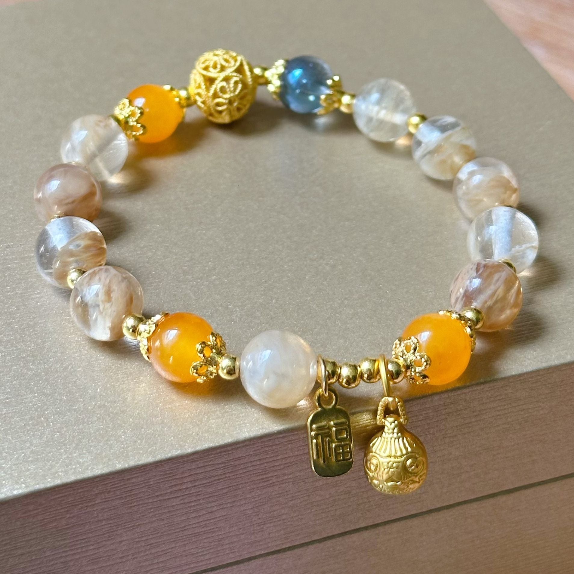 New Style Yellow Crystal Bracelet for Women, High - End Yellow Crystal Pixiu Bracelet for Women, Only Inward Flow, Wealth - Attracting Bracelet for Women - CN Heal Vibe