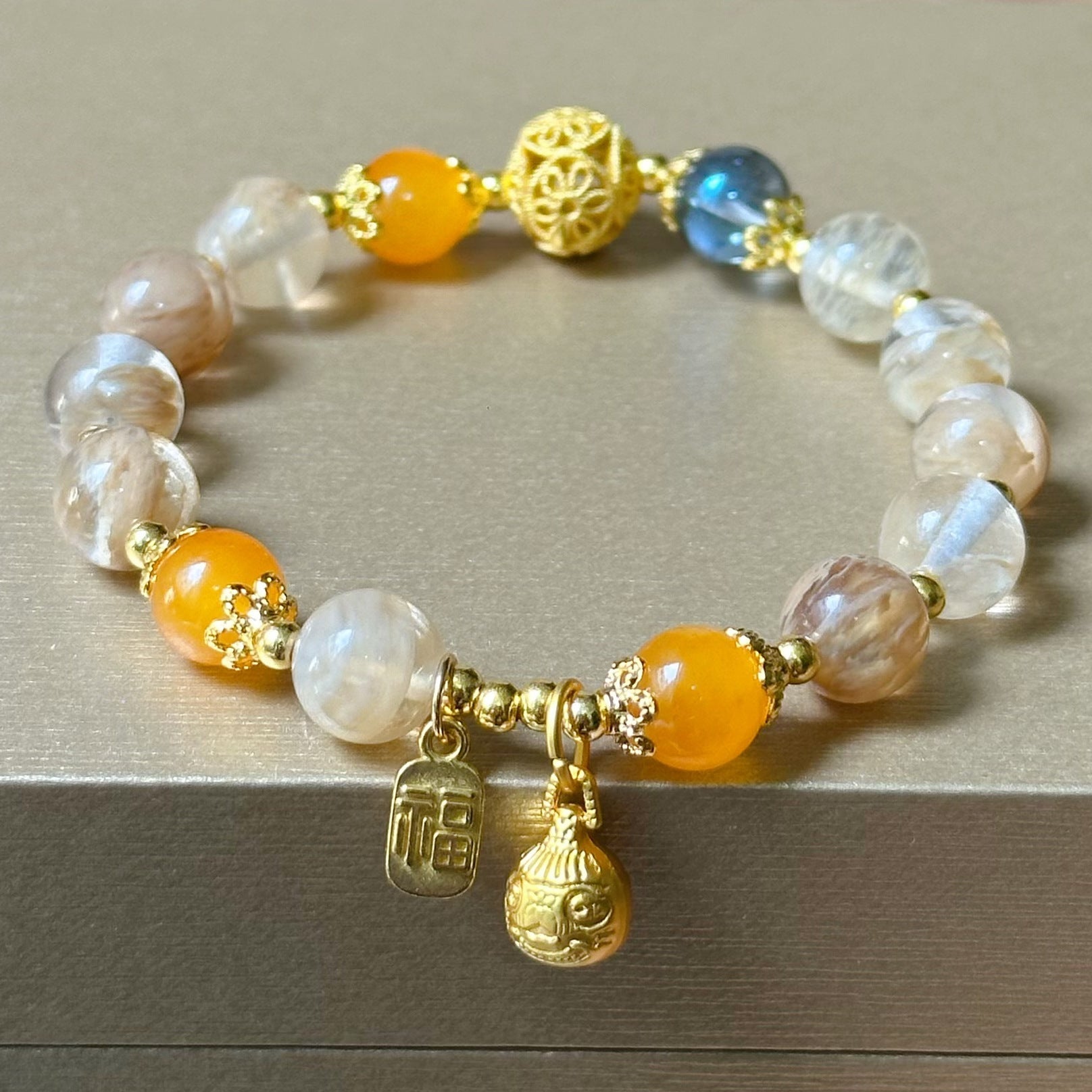 New Style Yellow Crystal Bracelet for Women, High - End Yellow Crystal Pixiu Bracelet for Women, Only Inward Flow, Wealth - Attracting Bracelet for Women - CN Heal Vibe