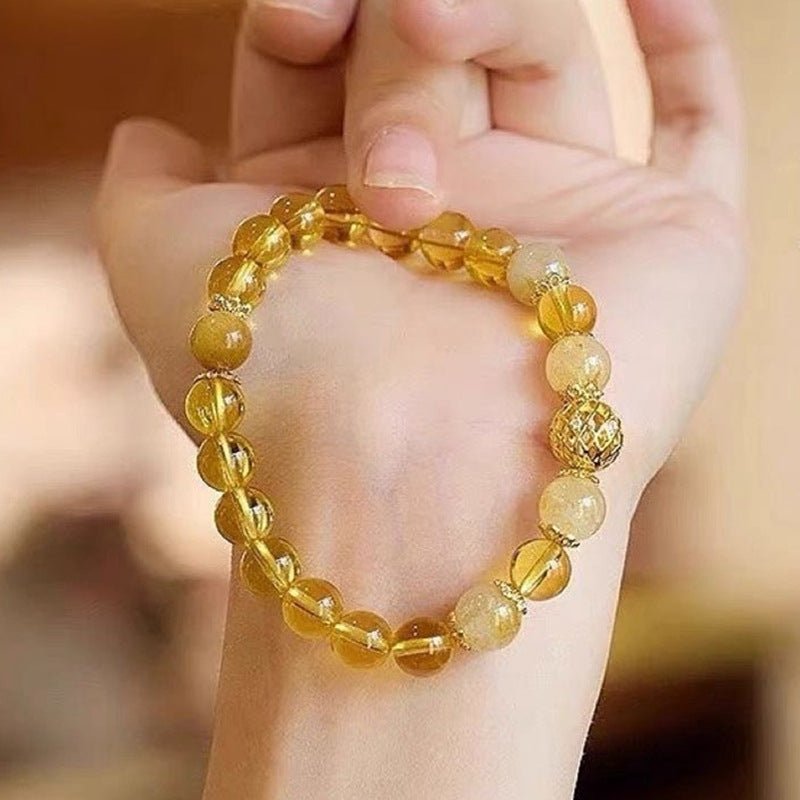 New Style Yellow Crystal Bracelet for Women, High - End Yellow Crystal Pixiu Bracelet for Women, Only Inward Flow, Wealth - Attracting Bracelet for Women - CN Heal Vibe