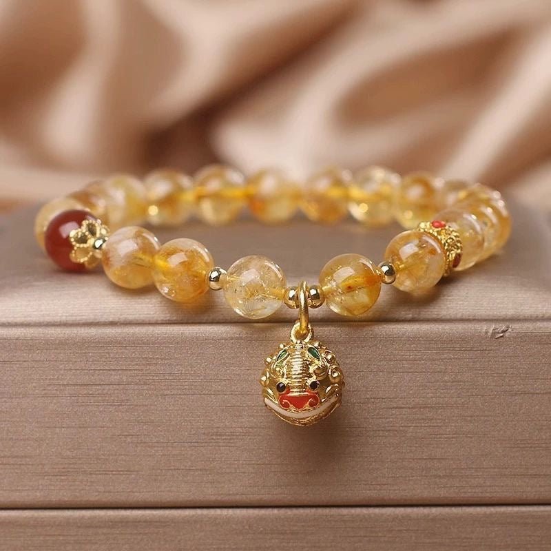 New Style Yellow Crystal Bracelet for Women, High - End Yellow Crystal Pixiu Bracelet for Women, Only Inward Flow, Wealth - Attracting Bracelet for Women - CN Heal Vibe