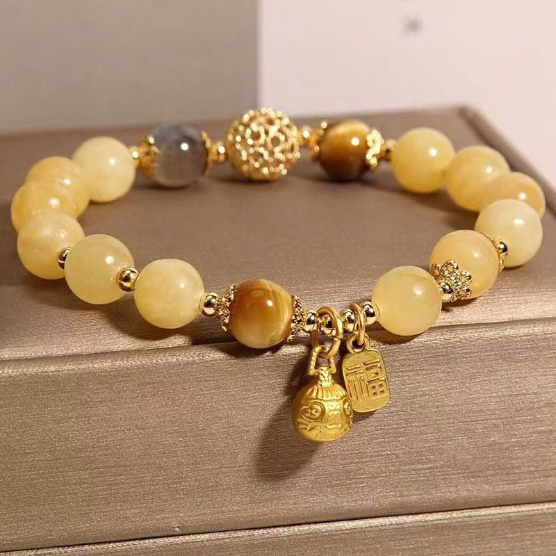 New Style Yellow Crystal Bracelet for Women, High - End Yellow Crystal Pixiu Bracelet for Women, Only Inward Flow, Wealth - Attracting Bracelet for Women - CN Heal Vibe