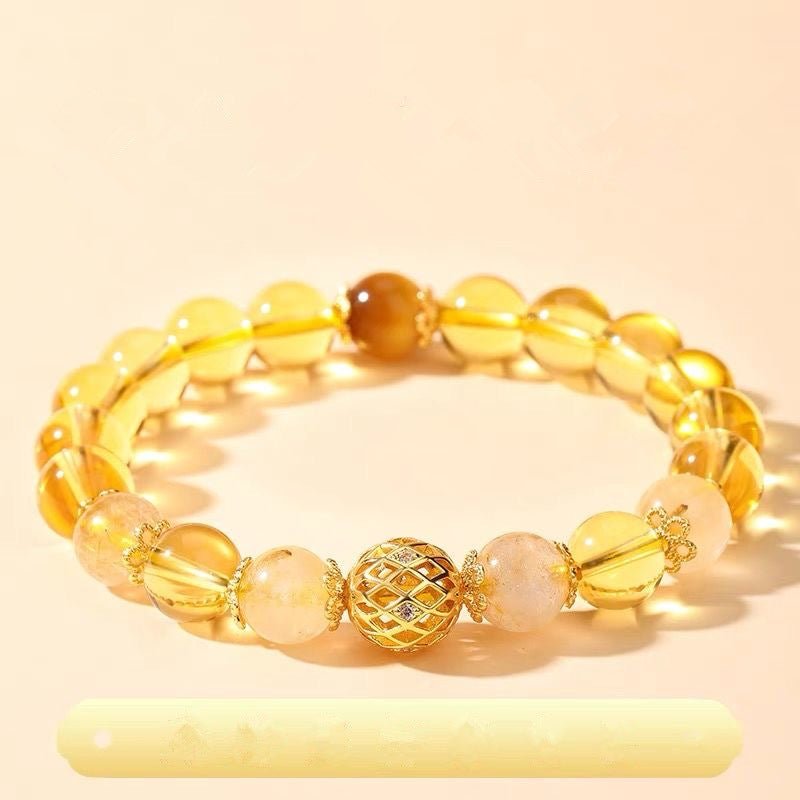 New Style Yellow Crystal Bracelet for Women, High - End Yellow Crystal Pixiu Bracelet for Women, Only Inward Flow, Wealth - Attracting Bracelet for Women - CN Heal Vibe