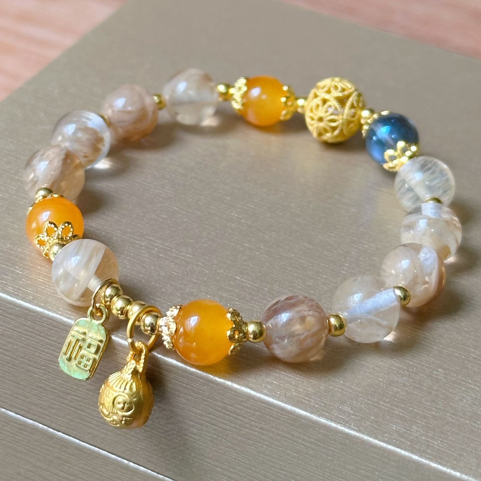 New Style Yellow Crystal Bracelet for Women, High - End Yellow Crystal Pixiu Bracelet for Women, Only Inward Flow, Wealth - Attracting Bracelet for Women - CN Heal Vibe