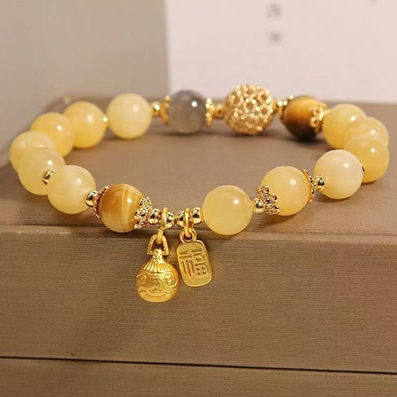 New Style Yellow Crystal Bracelet for Women, High - End Yellow Crystal Pixiu Bracelet for Women, Only Inward Flow, Wealth - Attracting Bracelet for Women - CN Heal Vibe