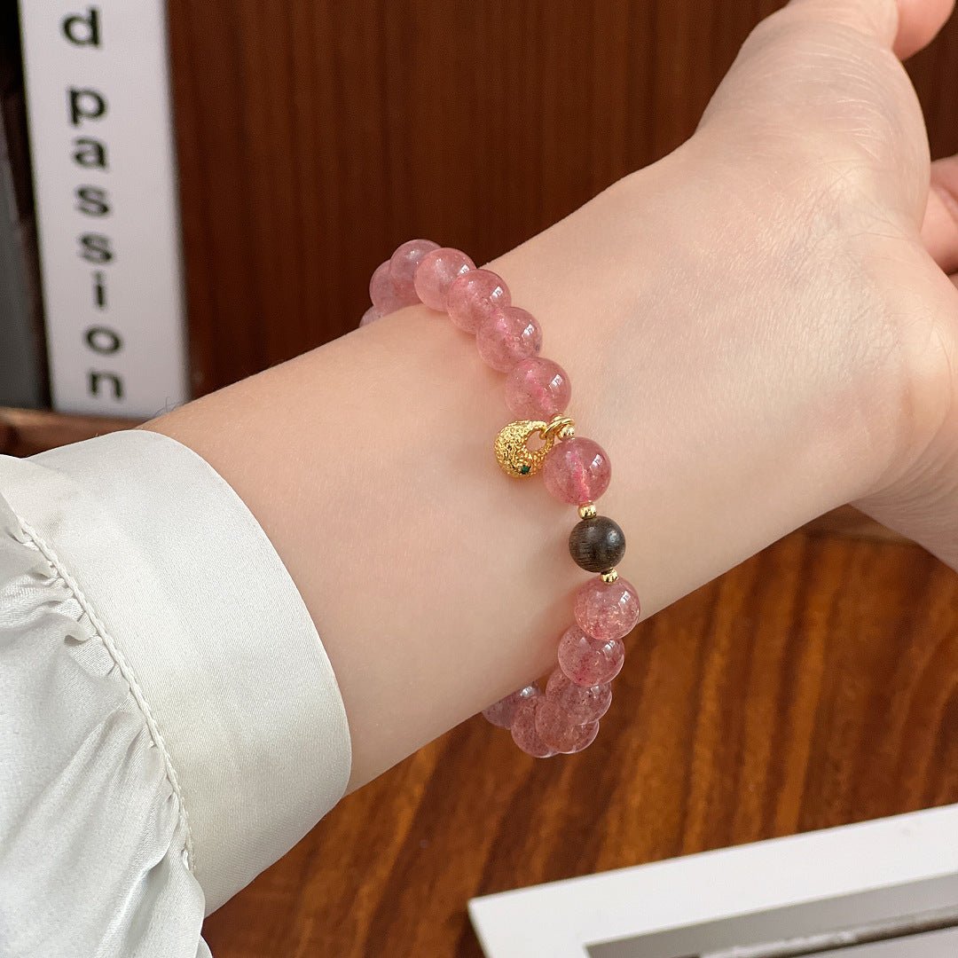 Strawberry Crystal Bracelet for Women, Attracting Love and Prosperous Marriage, Crystal Bracelet Gift - CN Heal Vibe