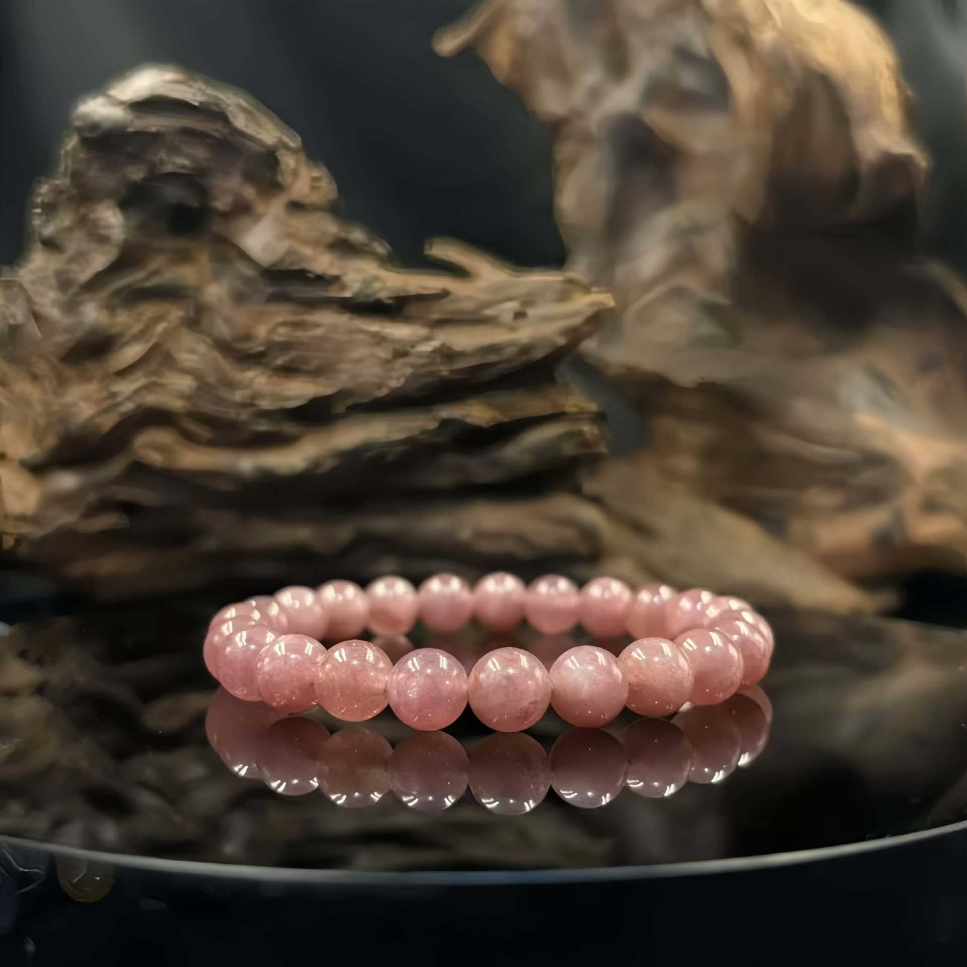 Strawberry Crystal Elastic Cord Bracelet - CN Heal Vibe