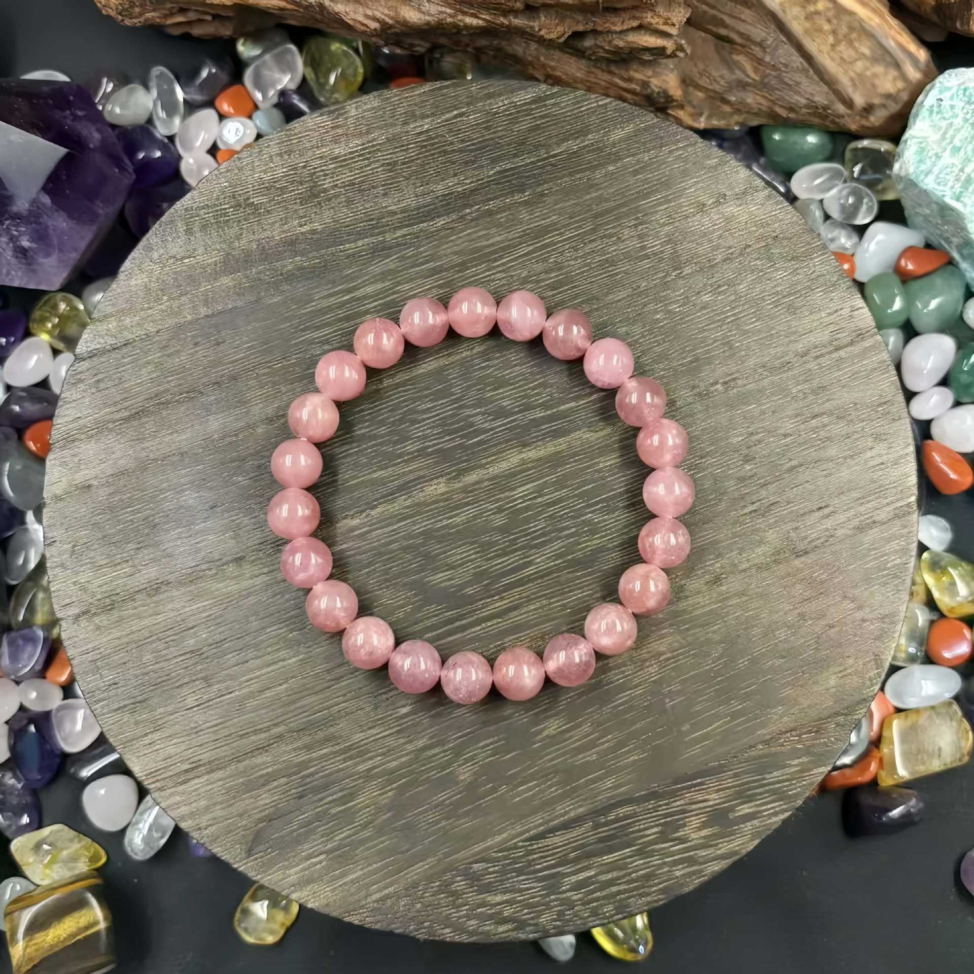 Strawberry Crystal Elastic Cord Bracelet - CN Heal Vibe