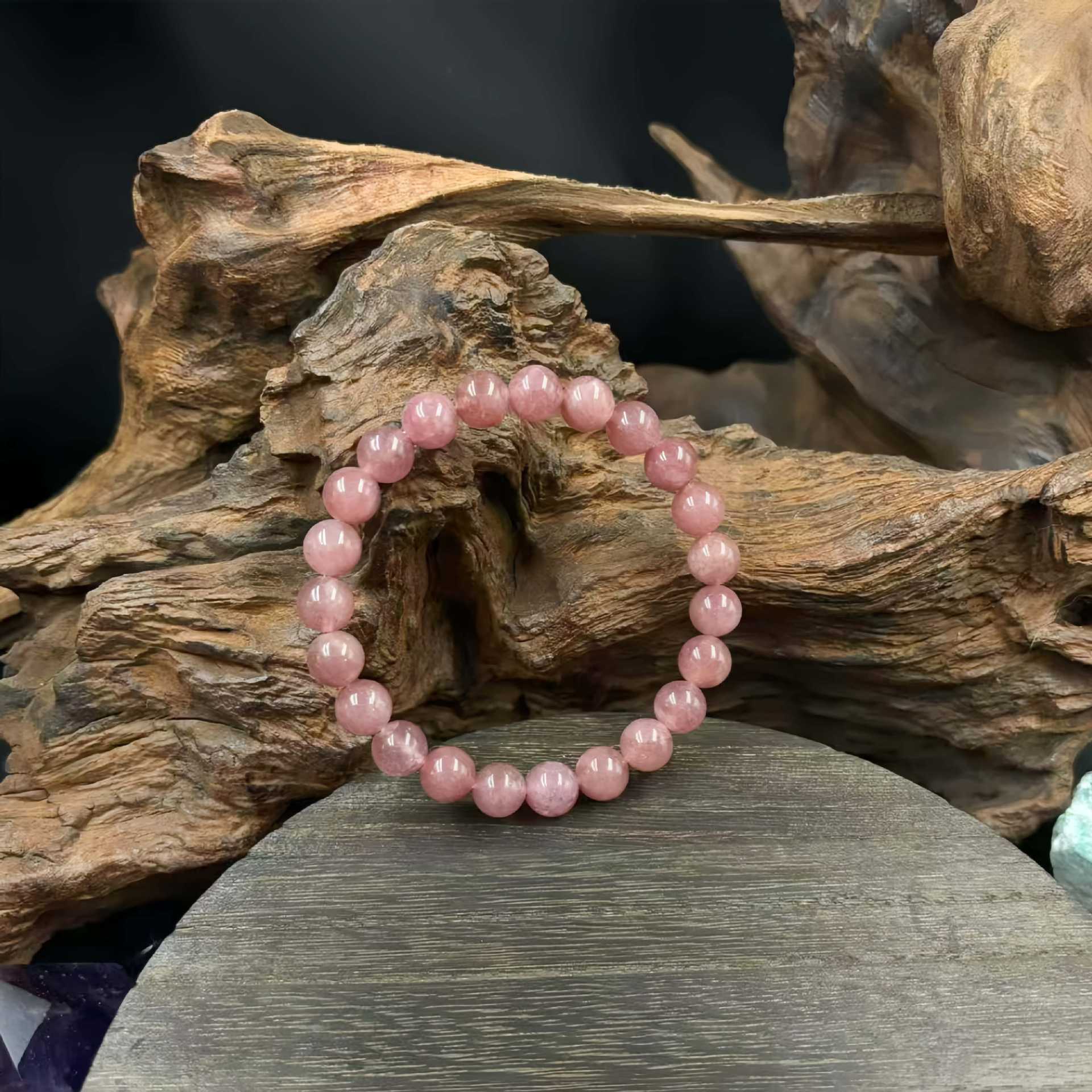 Strawberry Crystal Elastic Cord Bracelet - CN Heal Vibe