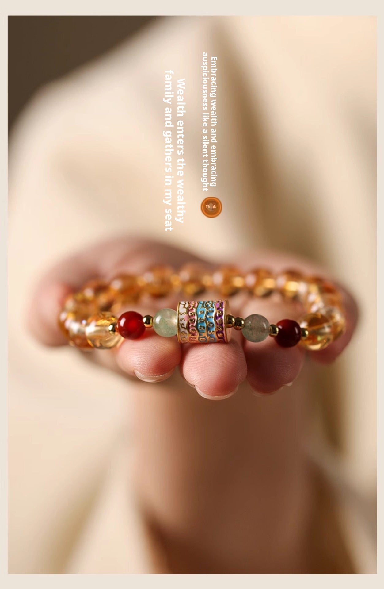 Yellow Crystal Bracelet for Women New Chinese Style Lucky Fortune - CN Heal Vibe