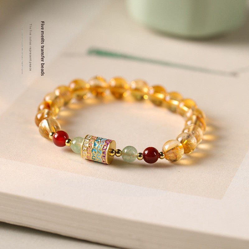 Yellow Crystal Bracelet for Women New Chinese Style Lucky Fortune - CN Heal Vibe
