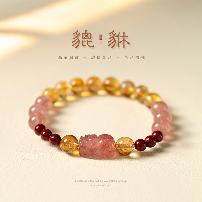 Yellow Crystal Bracelet for Women New Chinese Style Lucky Fortune - CN Heal Vibe