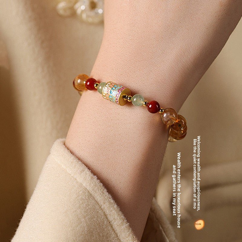 Yellow Crystal Bracelet for Women New Chinese Style Lucky Fortune - CN Heal Vibe