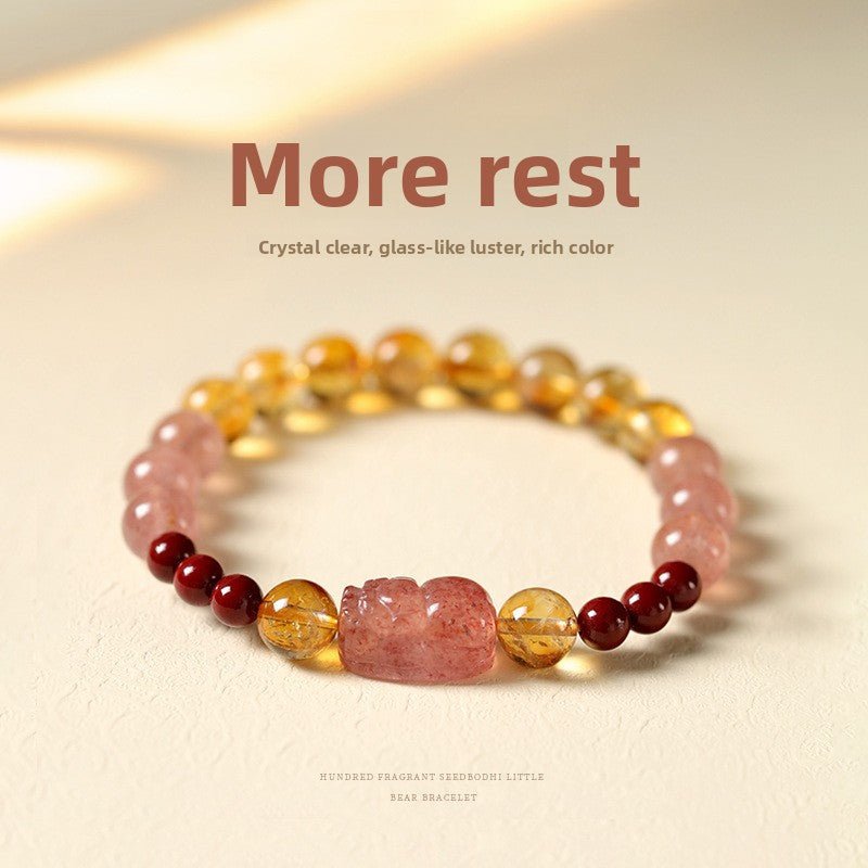 Yellow Crystal Bracelet for Women New Chinese Style Lucky Fortune - CN Heal Vibe