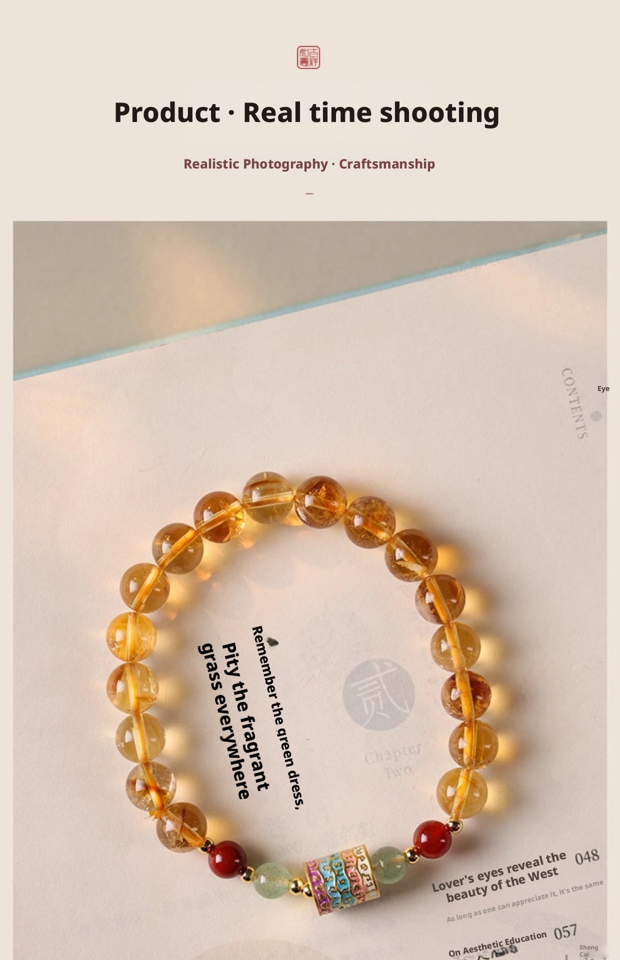 Yellow Crystal Bracelet for Women New Chinese Style Lucky Fortune - CN Heal Vibe