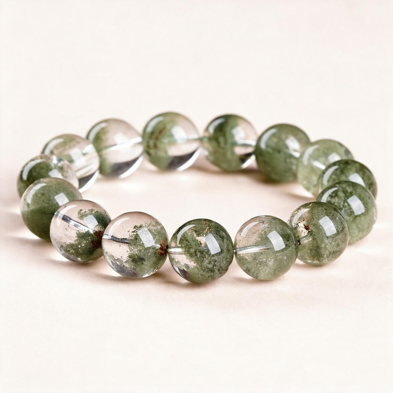 Green Phantom Quartz Bracelet for Abundance & Success