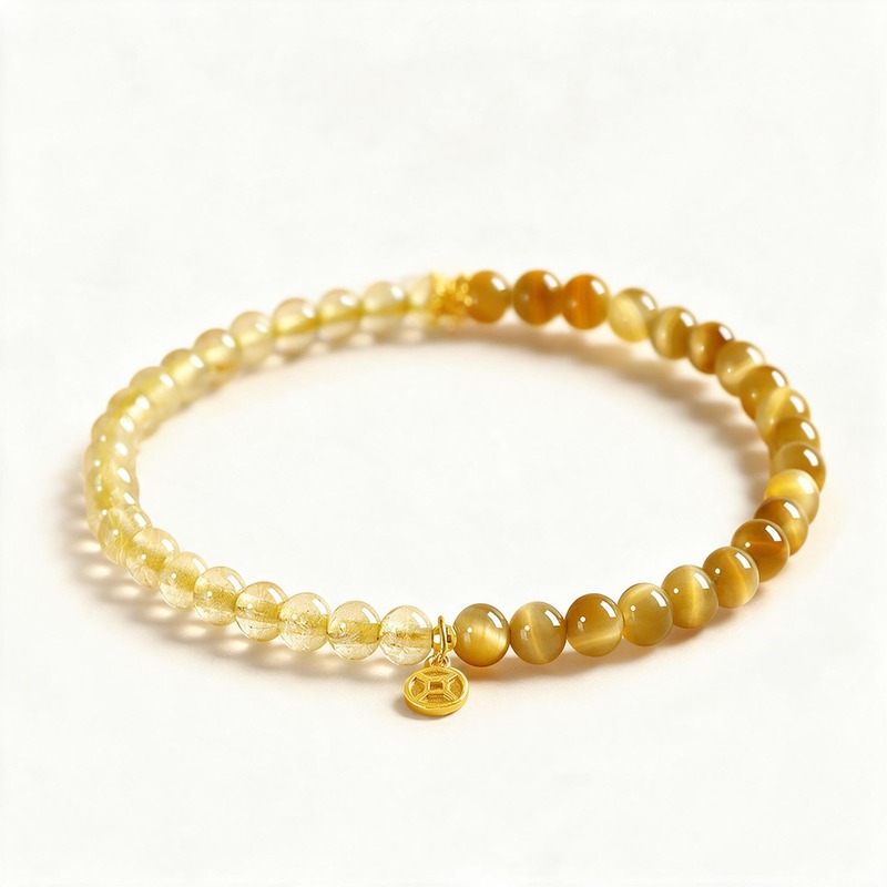 Gold Rutilated Quartz Bracelet – Abundance & Prosperity