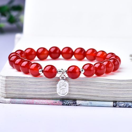 Red Agate Bracelet - Feng Shui Energy Crystal for Prosperity and Protection